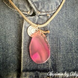 Crazy Lace Agate Pendant Necklace on Chunky Silver Snake Chain
